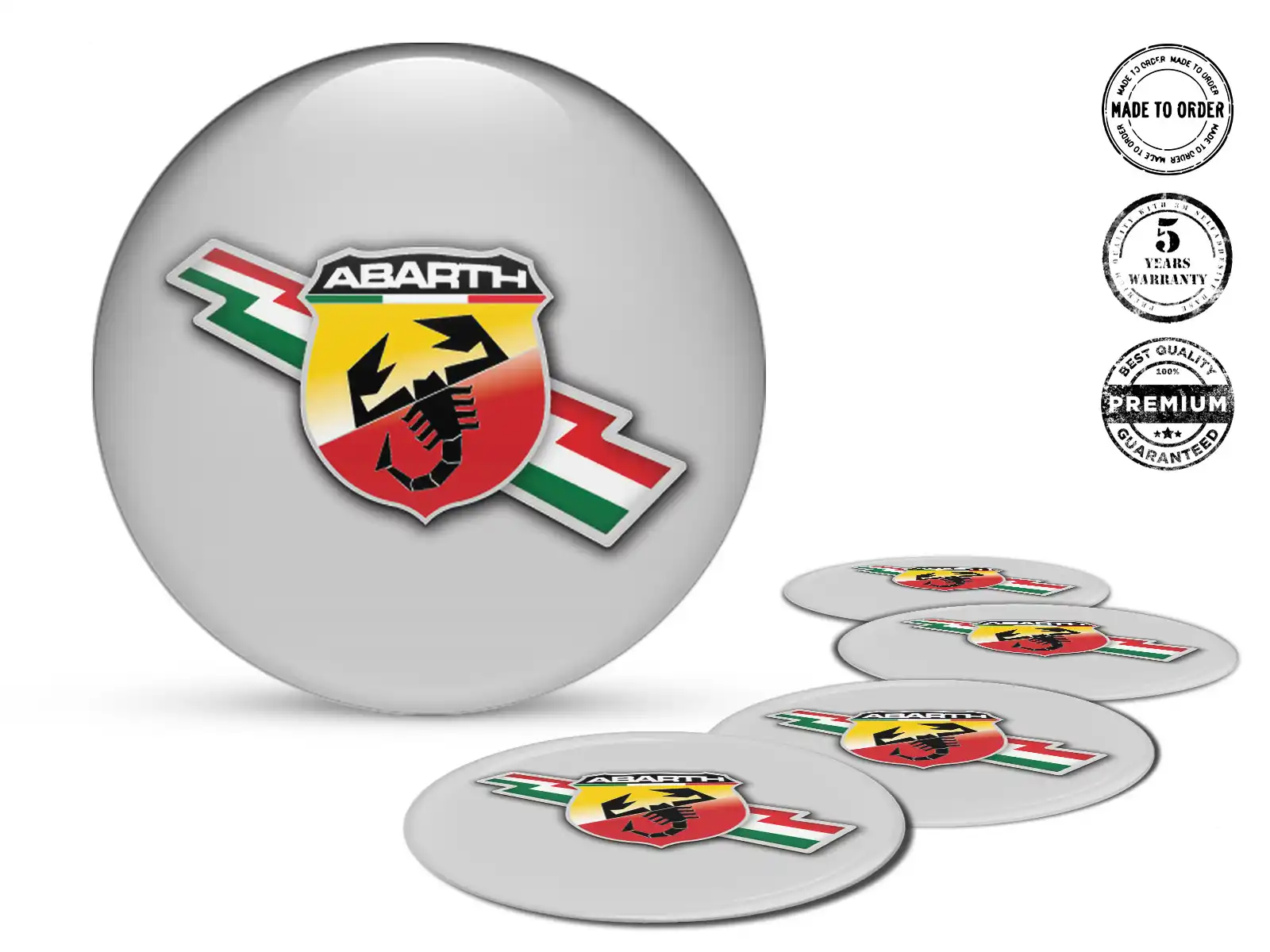 Fiat Abarth Calcomanía de Rueda Edición de Cúpula Premium